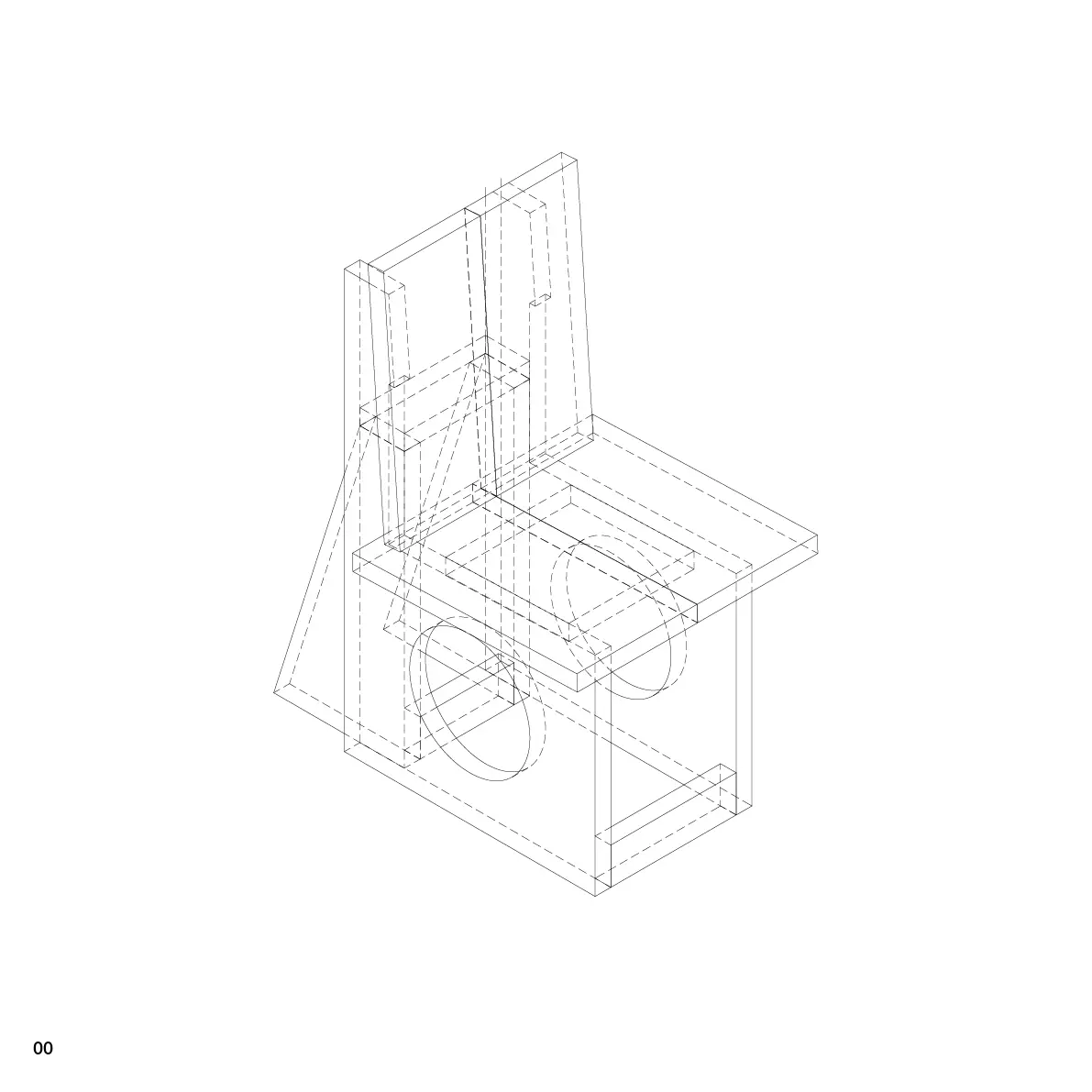 Mobiliers SO – assise en bois de construction avec quincaillerie apparente